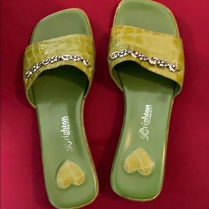 Beautiful green Brighton sandals